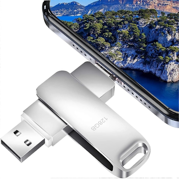 128GB USB Flash Drive 2 stk. Type C Flash Drive 2 i 1 Photostick Metal Memory Stick USB Flash Drive Pen Drive 128 Giga til PC Laptop Bil TV Tablet Type