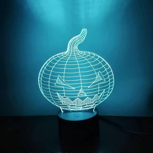 SBSG 3D Halloween Græskar Natlampe LED Illusionslampe Natbordslampe Bordlampe
