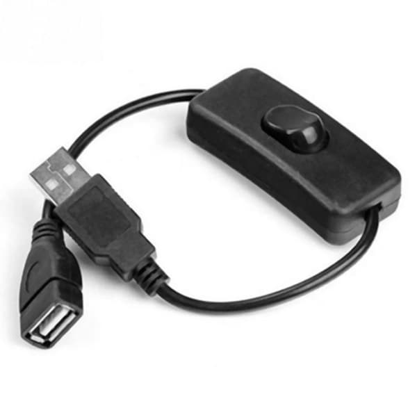 4x USB A hann til hunn skjøteledning med av/på-bryter