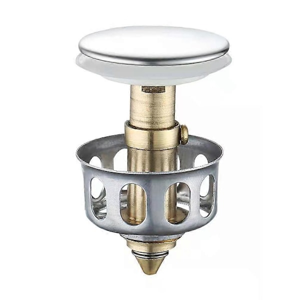 Universal vask sil, rustfritt stål Bounce Core vask, vask vask sil, avløpsplugg med sil med kurv, for kjøkken bad, 35mm