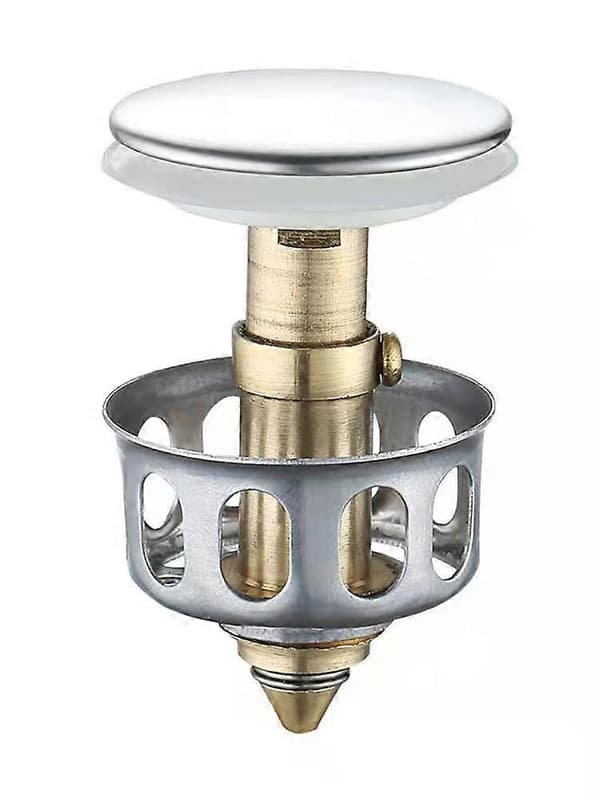 Universal Vaskesil, Rustfrit Stål Bounce Core Vask, Vaskesil, Afløbsprop med Si med Kurv, til Køkken Badeværelse, 35mm