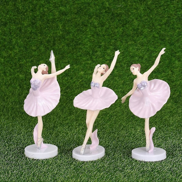 Balettitanssija koristehahmosetti kotiin ja toimistoon, 3 kpl (pinkki 14 cm)