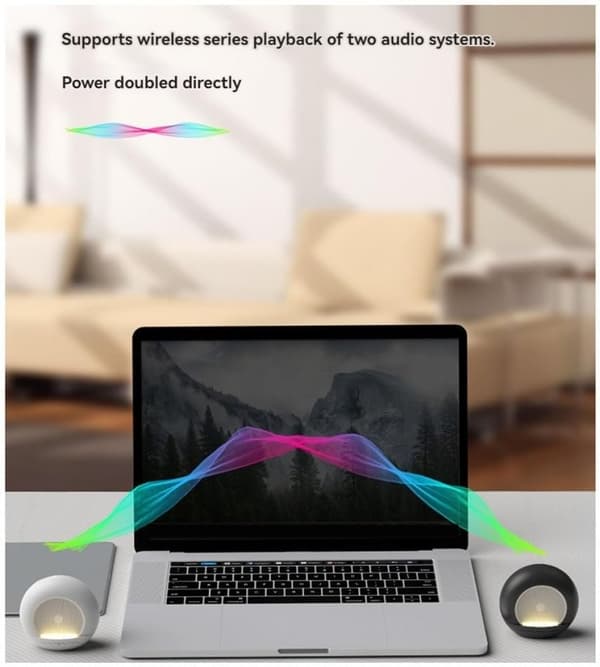 Bluetooth-højttaler Trådløs Mini-lyd med RGB-lys Surround Sound-understøttelse, TF, SD B