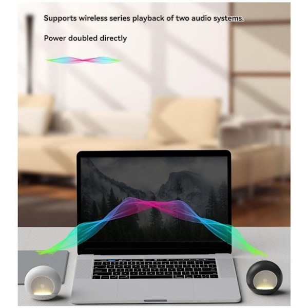 Bluetooth-kaiutin langaton minikaiutin RGB-valolla, tilaäänituki, TF, SD B
