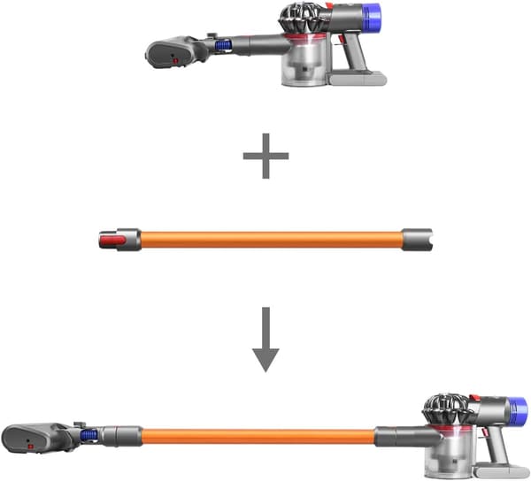 Udskiftningsforlængerrør til Dyson V11 V10 V7 V8 ledningsfri støvsuger, aluminiumsforlængerrør (orange)