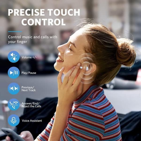 Trådlösa hörlurar, Bluetooth 5.4 in-ear-hörlurar med brusreducerande mikrofon, 48 timmars speltid HiFi Stereo Bluetooth-hörlurar