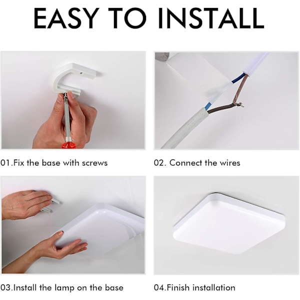LED taklampe 30W vanntett IP56 2400LM kald hvit 6500K Enkel å installere taklampe for utendørs bruk