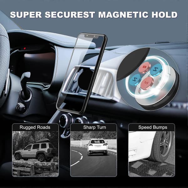 Magnetisk biltelefonholder, Universal smartphoneholder til biltilbehør Kompatibel med iPhone 13 12 Pro Max Samsung Galaxy Note Oneplus Huawei