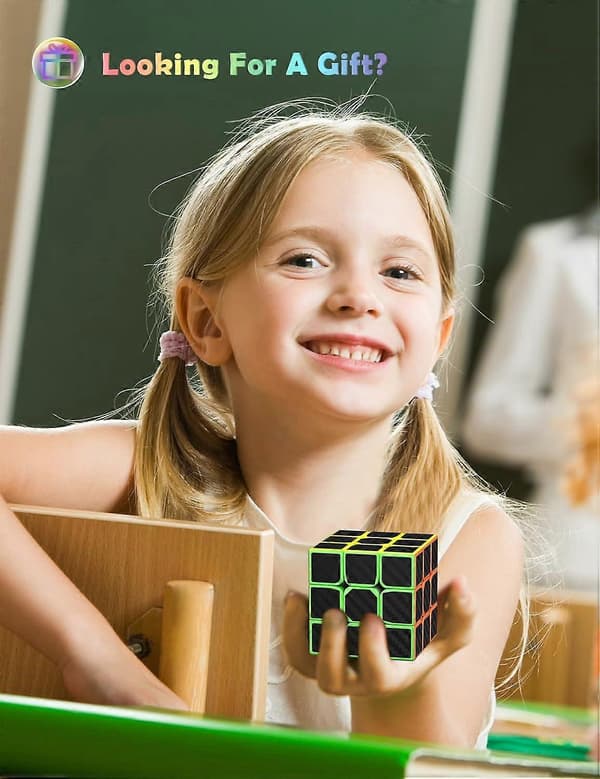 3x3 Speed Cube, 3x3x3 Magic Cube Supertålig Kolfiber Sticker med Starka Färger (3x3x3)