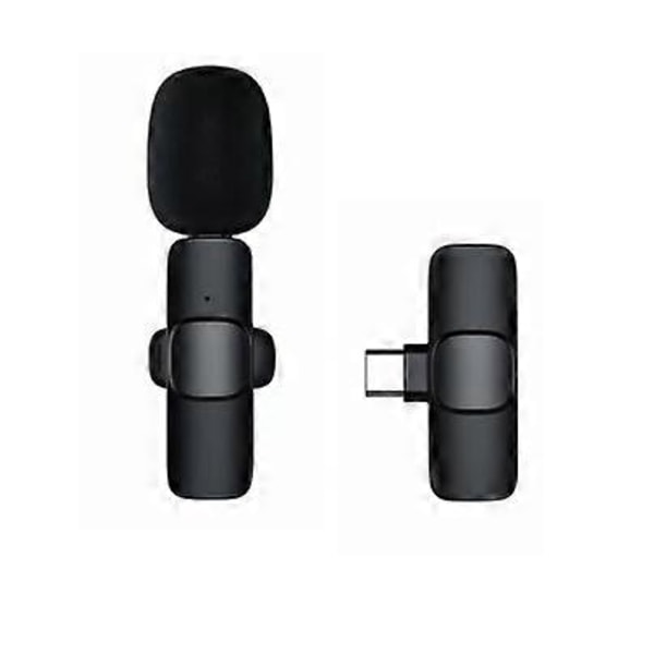 Trådløs Lavalier Mikrofon, 2.4GHz Lavalier Mikrofon til Smartphone, Mini USB C Lavalier Mikrofon til TikTok, Facebook, Youtube, Vlog