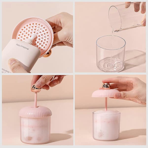 Form Whip MakerAnsigtsvask Skum MakerRig Skum Maker til AnsigtsvaskSkumrens og Ansigtsvask Hudplejeværktøjer (pink)