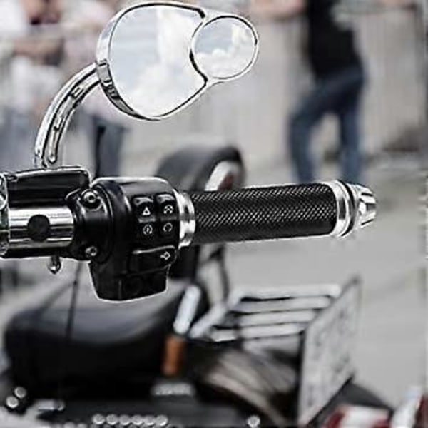 Motorsykkelhåndtak med Bar End Cap, Racing CNC Aluminium &amp; Myk Gummi Styret Universalt for 7/8\" (22mm) Styrestang