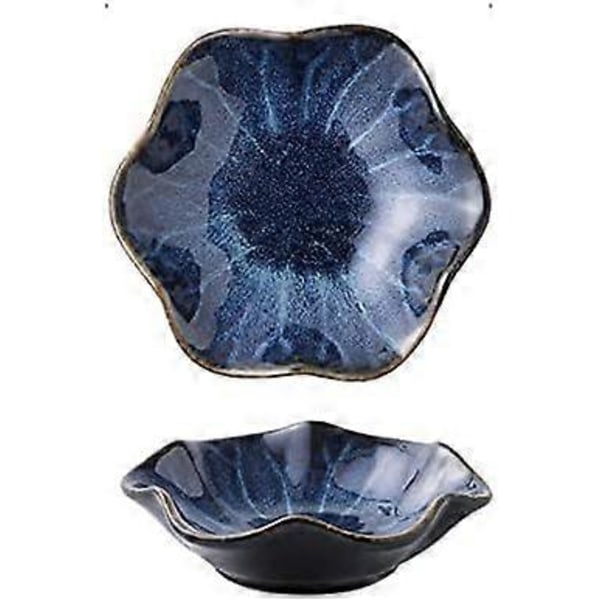 Keramisk skeholder, blomsterformet skeholder, køkkenudstyr, saucer, sushi sojadip, 2 stk.