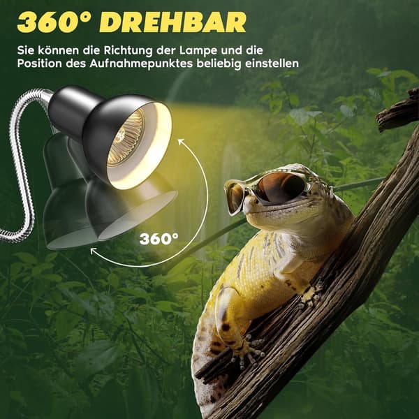 Varmelampe til skildpadder, E27 terrarium varmelampe med timer