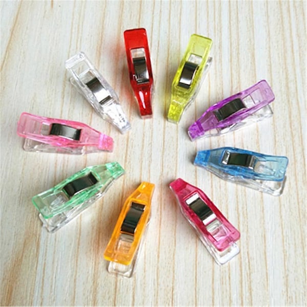 100 stk. Nye Plastik Patchwork Syklips Ax Klips Stige Klips Tilfældig Farve