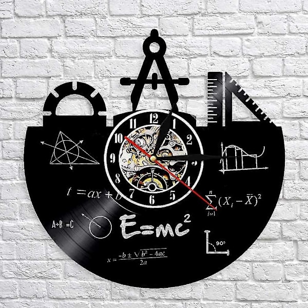 Matematisk formel koordinat ekvation kompass konst vinyl vinylskiva väggklocka undervisning formler satser klocka