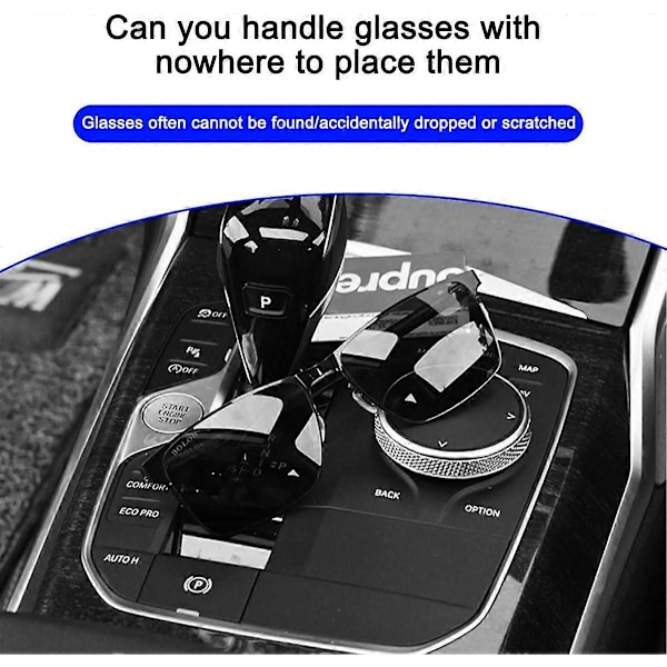 Par Bling Solglasögonhållare för Bil Solskydd Fordon Magnetiska Läder Glasögon Organizer Clips