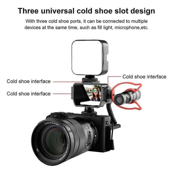 Kamera Selfie Vlog Flip Op Spejlskærm 3 Cold Shoe til Sony A6000