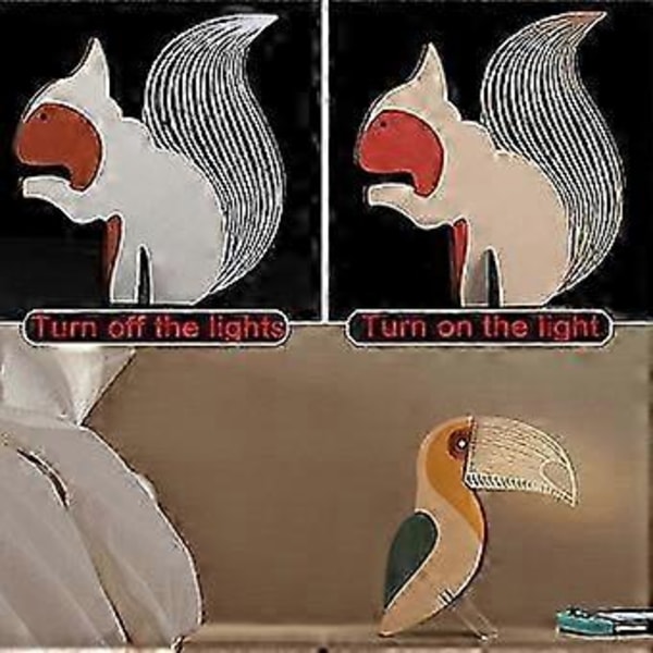 Hval Moderne Dekorativ LED Lampe Påfugl Træ Ornament Dyre Natlampe Klub Multifunktionel Praktisk DIY Smuk og