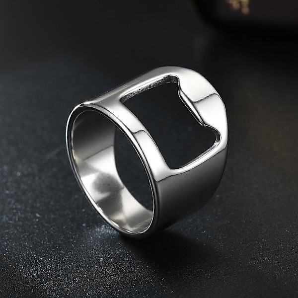 10st Silverfärgad Herr Ring Flasköppnare Bar Mångsidig Rostfri Stålring för Fest (22mm)
