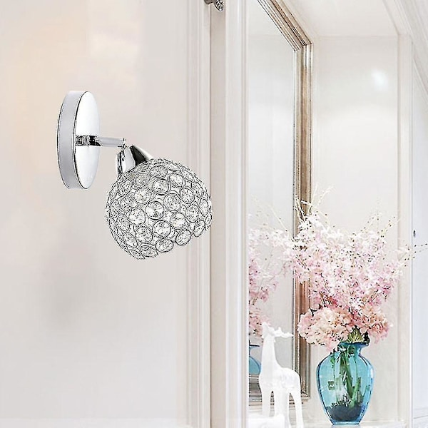 1/2/3 Elegant Krystalglas Væglampe til Soveværelse Gang E27 Lampe