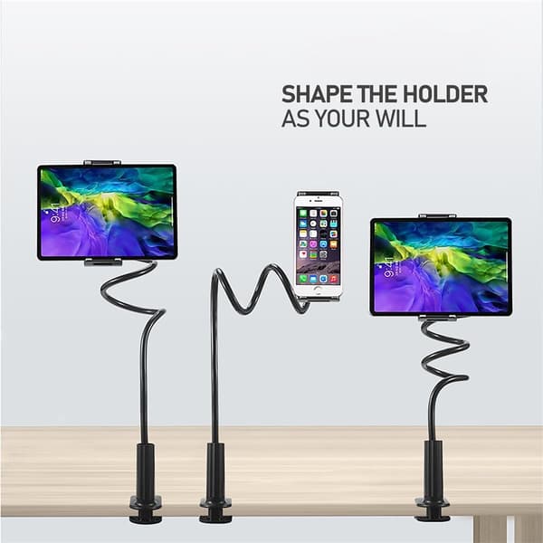 Svanehals Tablet-holder, Fleksibelt Tablet-stativ, Lazy Arm Tablet-montering 360 Justerbar Holder Klemmebeslag til seng til iPad Smartphone