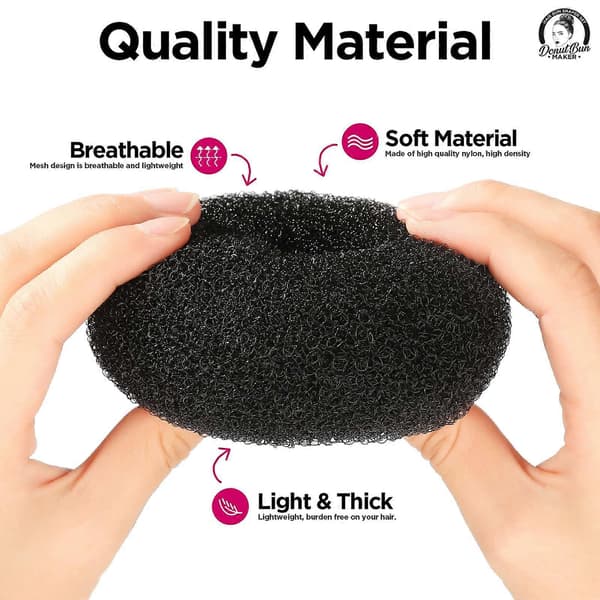 Hårknold Styling Kit, 4 Størrelser Sort Donut Knold Maker og 20 Guldnåle til Blondiner, Chignon Knold Maker Hårring Styling Tilbehør
