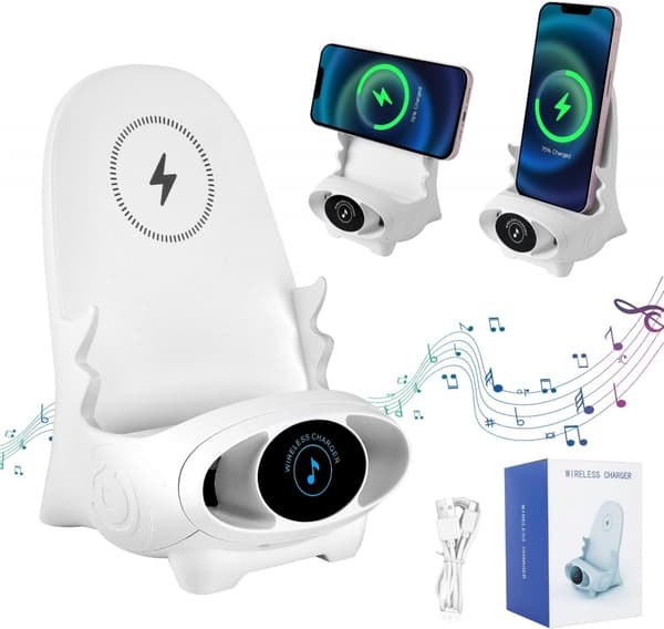 Bærbar Mini Stol Trådløs Oplader Telefonholder, Trådløs Hurtigoplader Multifunktionel Telefonholder, Multifunktionel Trådløs