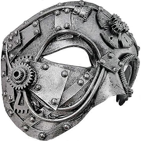 Steampunk Metall Cyborg Venetiansk Mask, Maskeradmask för Halloween Kostymfest/Operans Fantom/Mardi Gras Bal