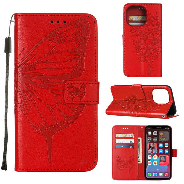 Mobiltelefon Case Hölster Butterfly Wings röd iPhone 6/7/8/SE 2020