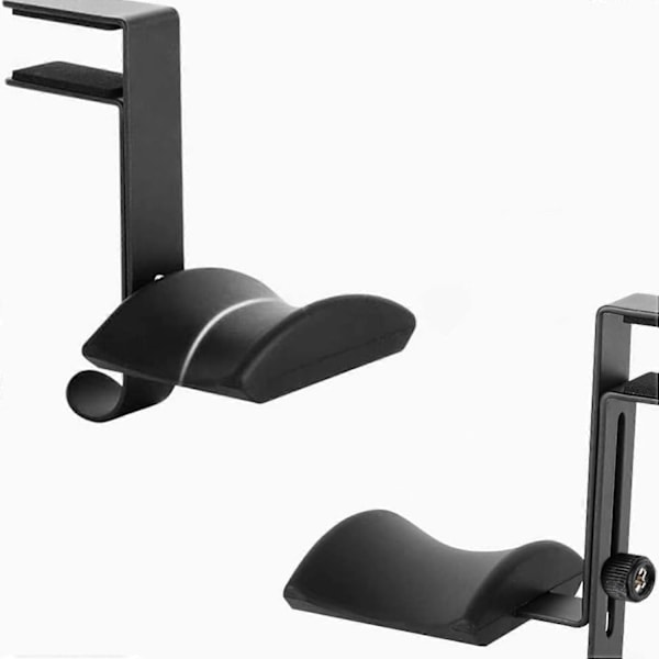 Justerbart headsetställ, hörlurshängare, skrivbordsbesparande hållare, för alla Bluetooth-gamingheadset (Svart)