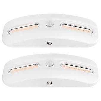 2COB USB Nattlampe med Kroppsinduksjon for Klesskap Korridor - Lilla Lys + Hvitt Lys