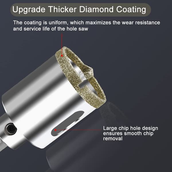 35 mm diamant hulsav med centreringsguide borebit, flisehulsav med diamantbelægning, diamantkernebor til glas, fliser, keramik, marmor, gra