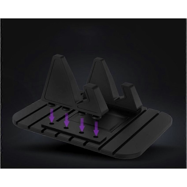 98x81x43mm, Justerbar Vinkel Sklisikker Silikon Bil Mobiltelefonholder, Bil GPS Holder Klebrig Matte, Fikseres på Dashbord