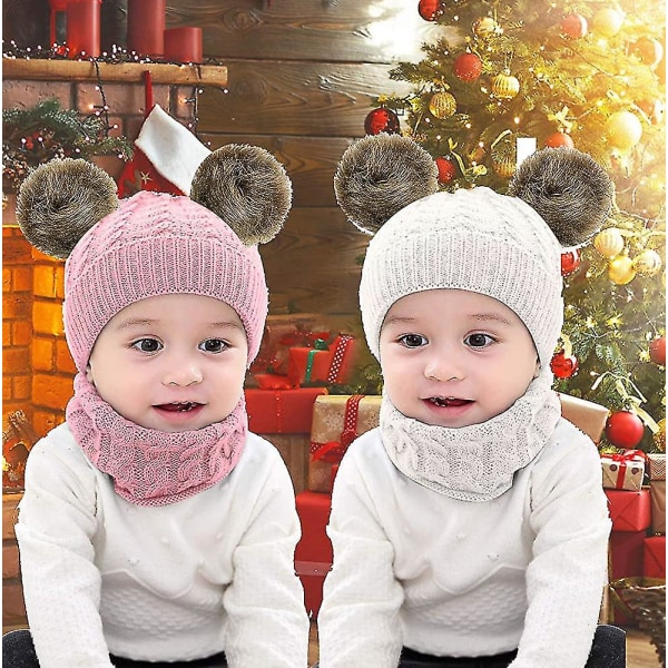 Barn Scarf Set Vinter Baby Girl Bonnet Handskar Wint