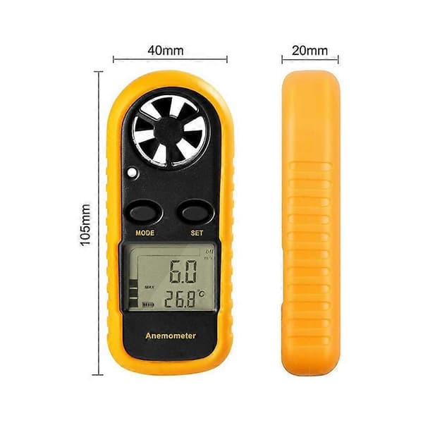Bärbar Anemometer Hög Noggrannhet (5%) Digital Anemometer med LCD-bakgrundsbelysning, Bärbar Anemometer för Utomhusbruk, HAVC, Drönare