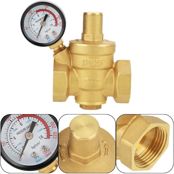 Pressure Regulator Valve Brass Adjustable Pressure Reducer Air