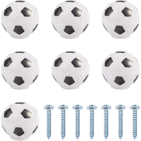 7 st Fotboll Knoppar Möbelhandtag Garderobsdrag Handtag med Skruvar för Hem Kök Kontor Låda Dekorering