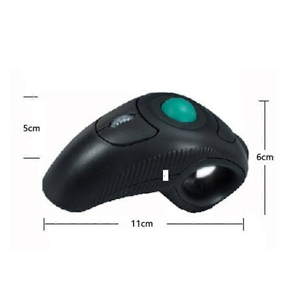 Tommelfingerstyret Navigation Trådløs USB Trackball Mus, Ergonomisk Komfort Design, Plug And Play Kompatibilitet, Inkl.