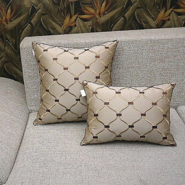 Tyynyliina Tyynynpäällinen Tekosilkki Brocade Jacquard Kukka Sohva Sängyn Sisustus-9