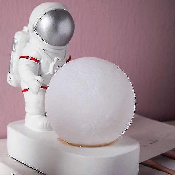 Nattlampe, astronaut Spaceman Modell Sølv
