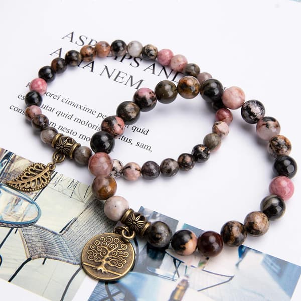 Chakraarmband för kvinnor - Lyckoarmband - Chakraarmband Äkta stenar - Ädelstenar Helande stenar