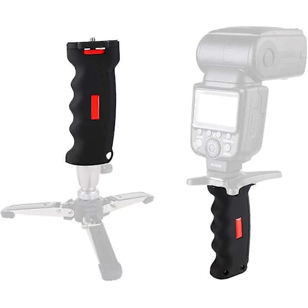 12 x 5 cm - Svart stabiliseringsgrepp - Med 1/4\" skruv och gängade hål - För digitalkamera och mobilkamera