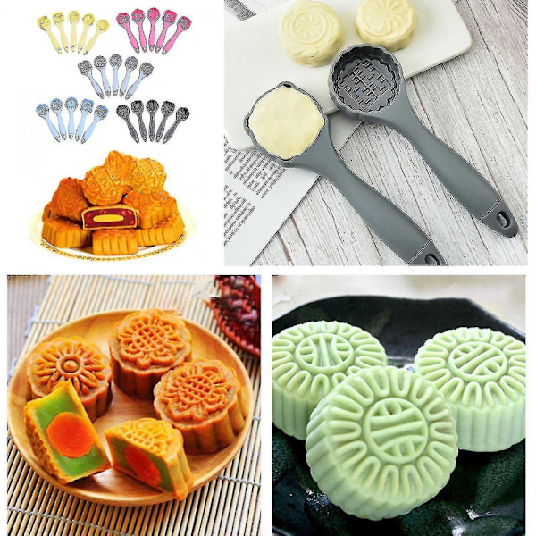 (Blå) Plastform Cookie Kage Bage Dekoration Form Diy Mooncake Makers