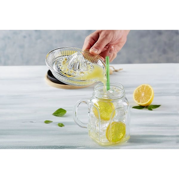 Glass Sitruspresse - Krystall Juicer med Tut for Fersk Lime- og Appelsinjuice