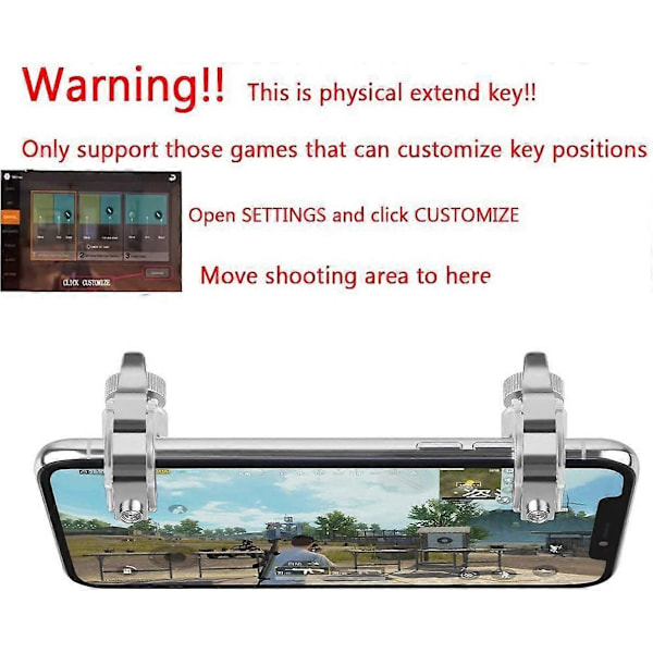 PUBG L1R1 Mobiltelefon Spel Trigger Eldknapp Grepp Shooter Controller 2PACK