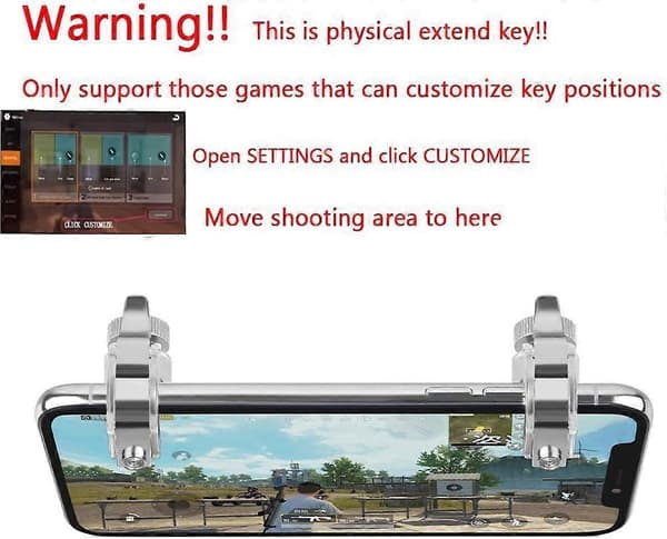PUBG L1R1 Mobiltelefon Spill Trigger Brannknapp Grip Shooter Kontroller 2-PAKNING