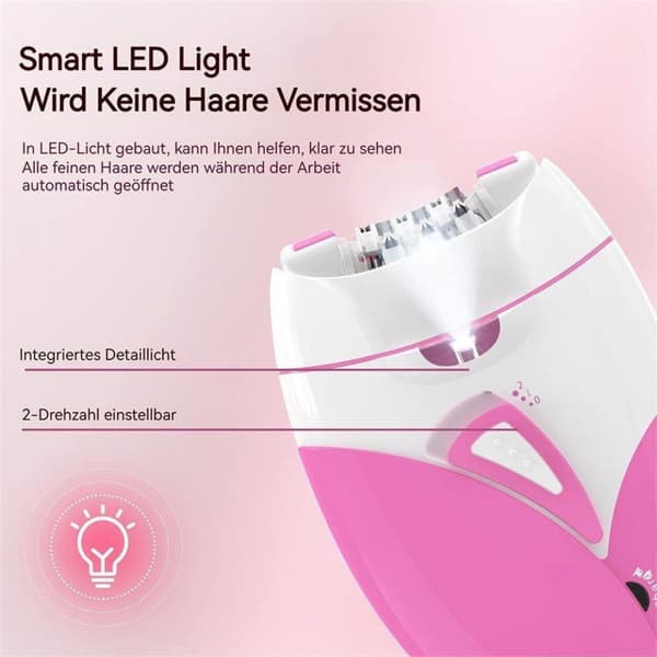 Hårfjerningsapparat for kvinner, effektiv epilator med LED-belysning