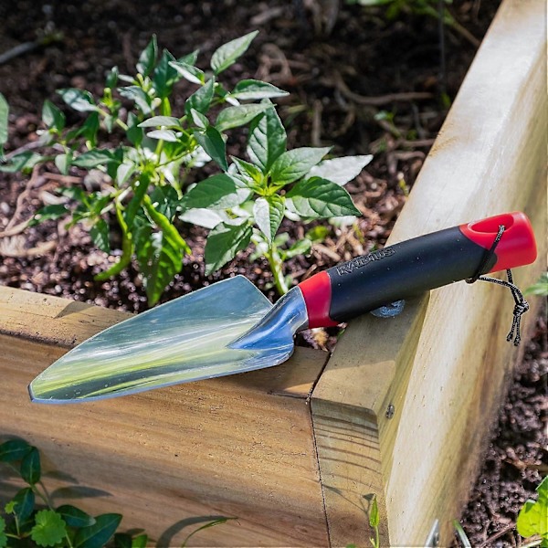 Ergonomisk Röd Handspade - Hållbart Trädgårdsredskap för Grävning & Plantering