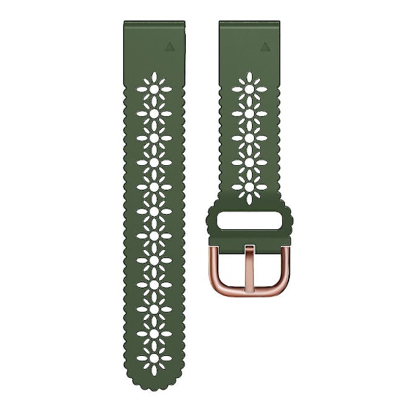 För Garmin Fenix 7s/6s Pro/5s Plus/instinct 2s Utskuren Blommönster Silikon Klockarmband Justerbart Snabbfäste